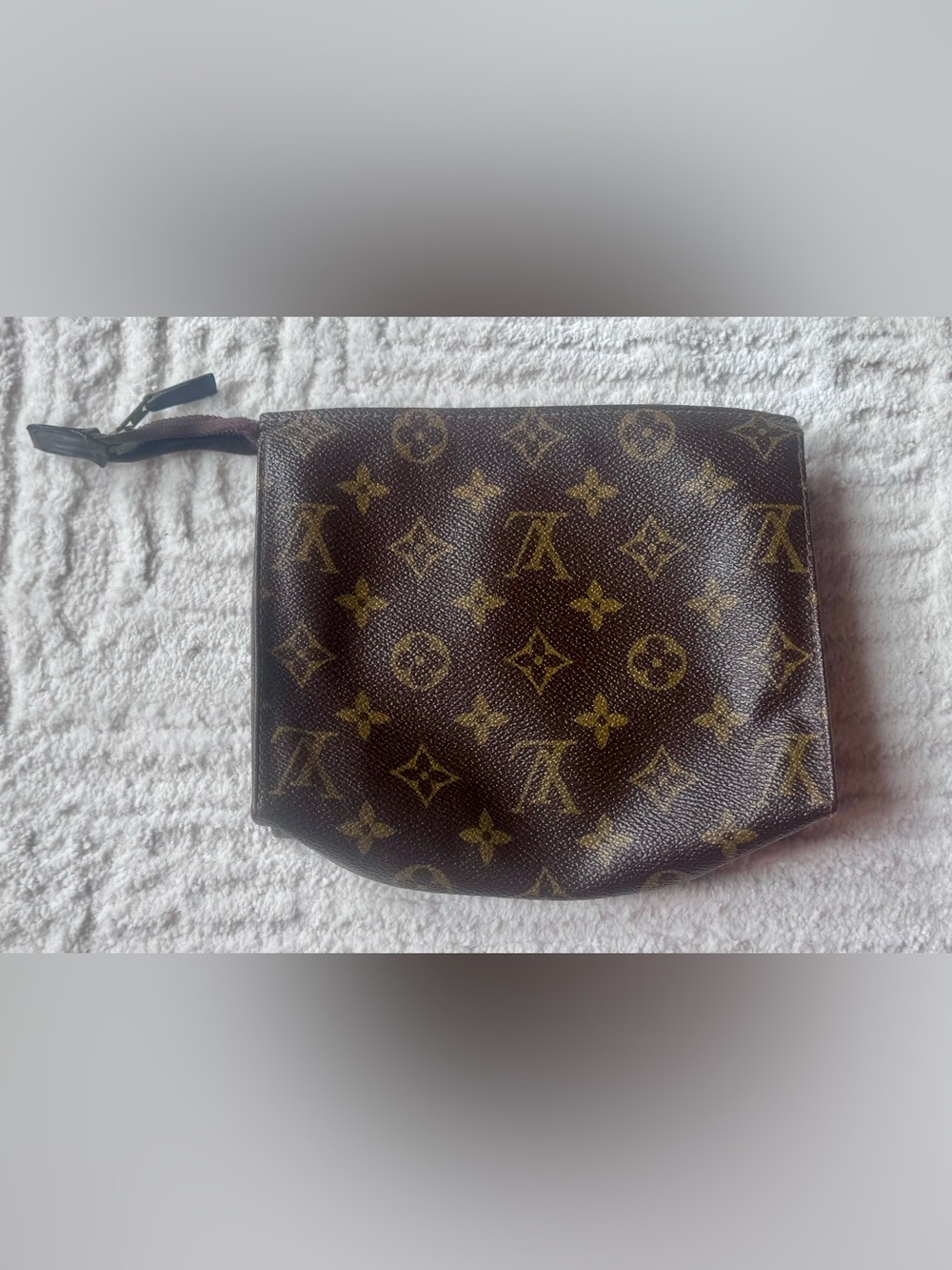 Louis Vuitton Monogram Canvas Pouch in Brown and Gold